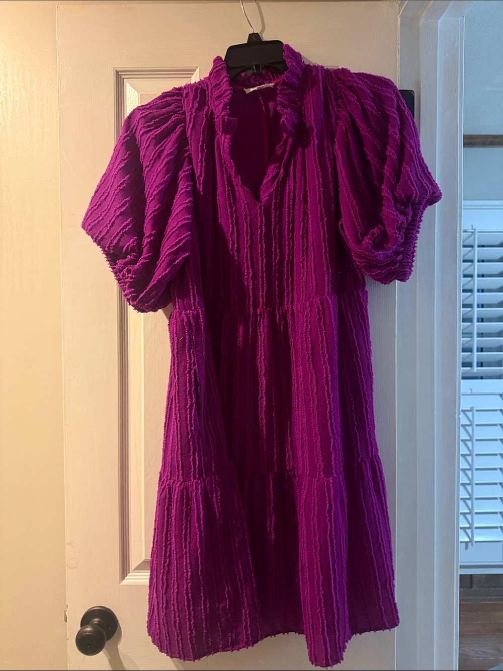 Purple Textured Short Dress - Women